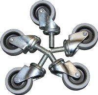 Комплект колес к винтовым промышленным стульям и табуретам